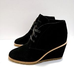 Coach Karson Wedge Women's Boots Size 8B Black Suede A8199